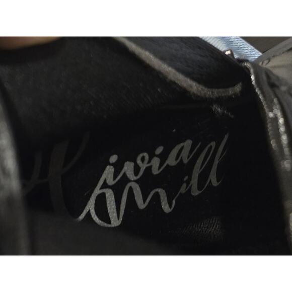 Olivia Miller Women's Western Boots Black Red Heart Gold Embellishments 9 - Picture 9 of 10